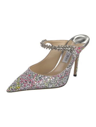 Jimmy Choo Glitter Glitter Accents Mules