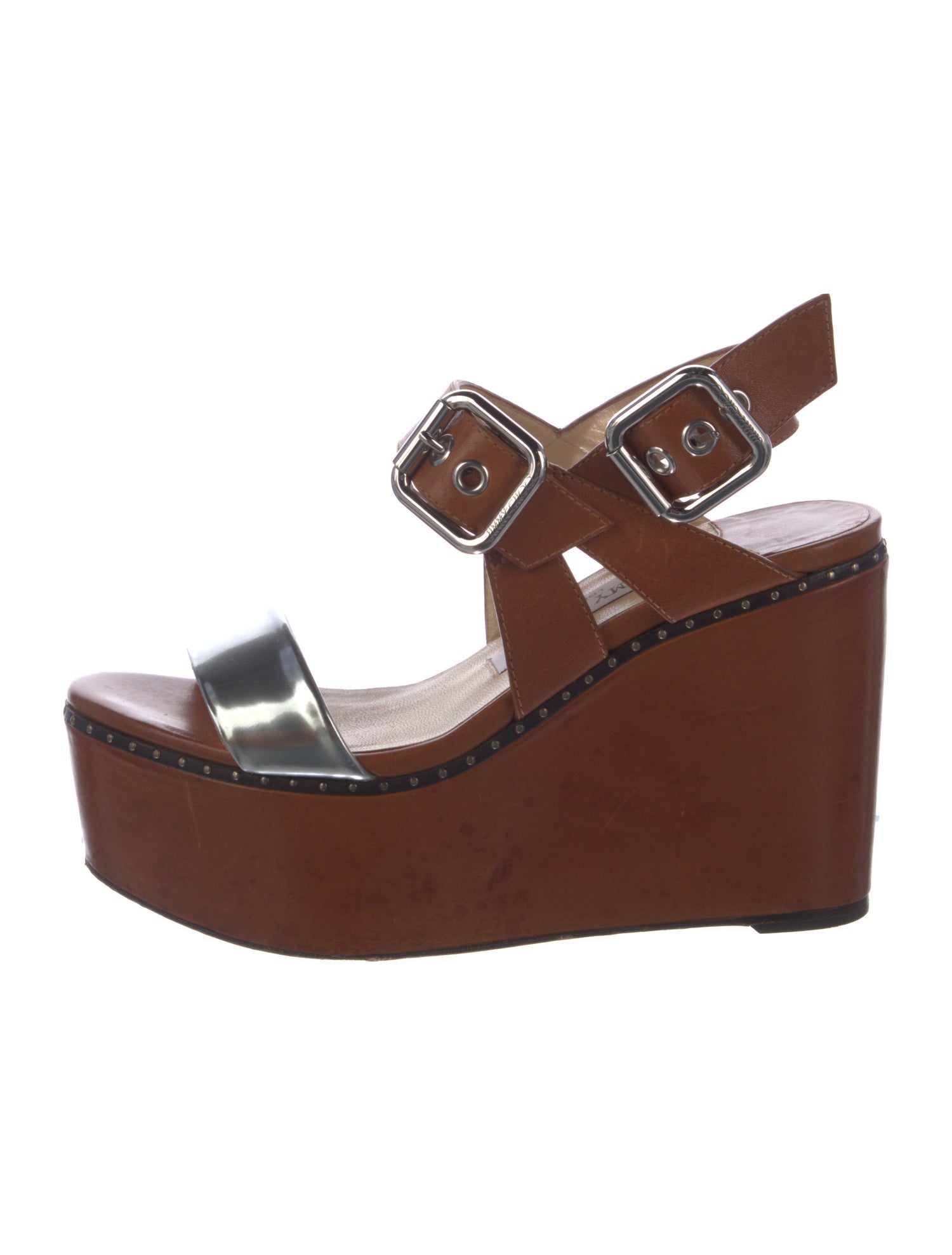 Jimmy Choo Leather Studded Accents Sandals