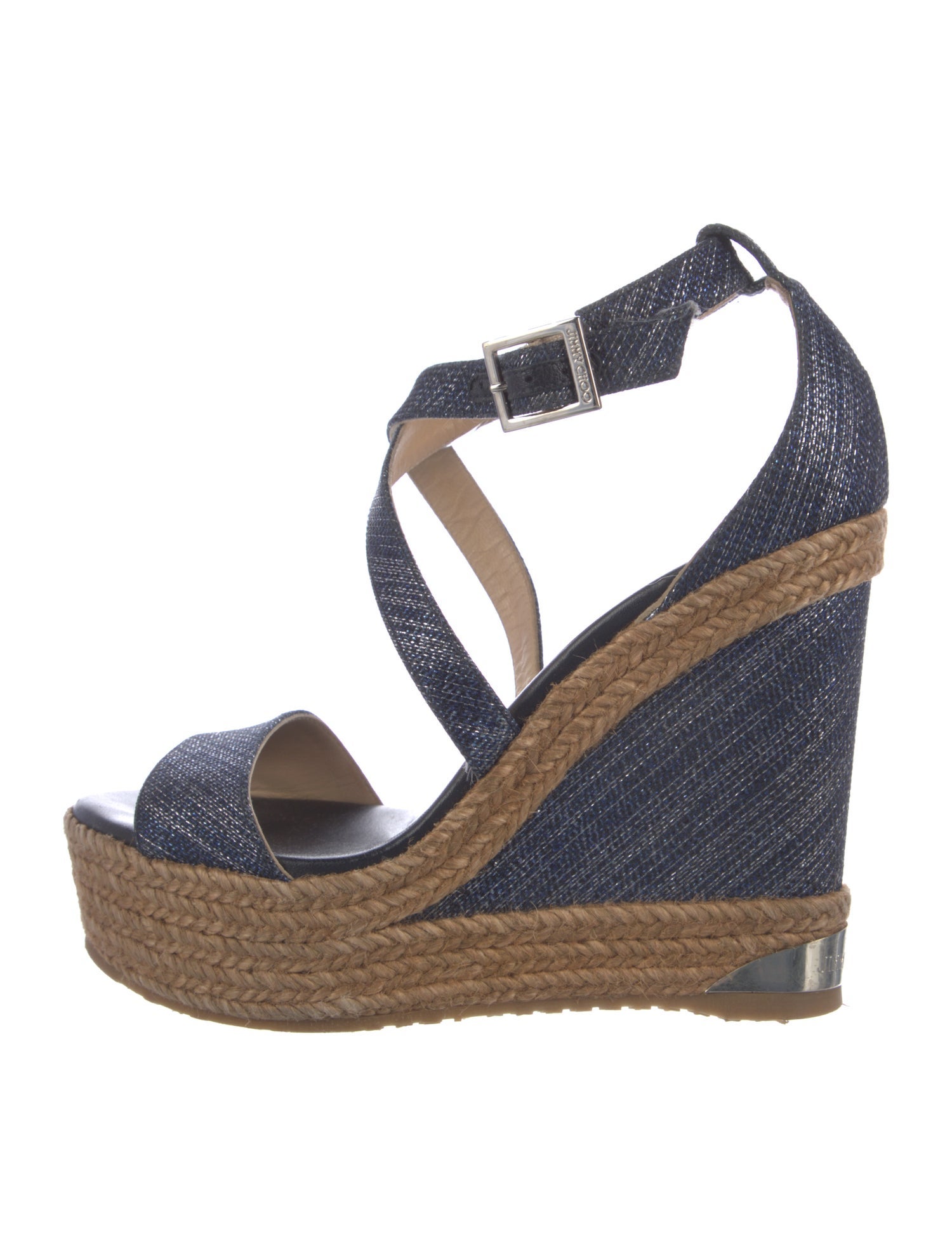 Jimmy Choo Denim Animal Print Espadrilles