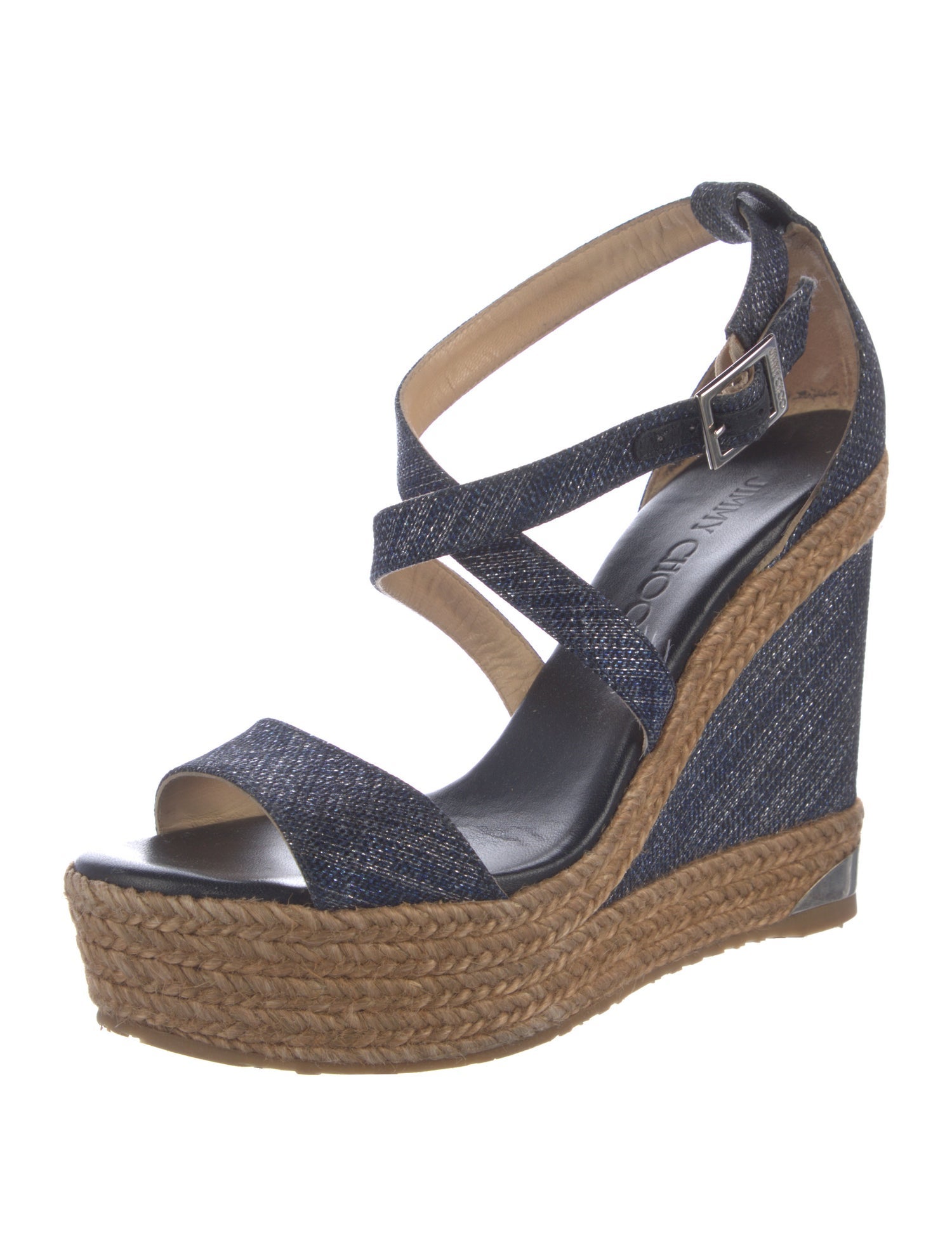 Jimmy Choo Denim Animal Print Espadrilles