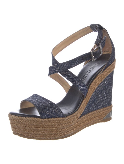 Jimmy Choo Denim Animal Print Espadrilles