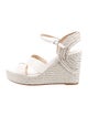 Jimmy Choo Leather Glitter Accents Espadrilles