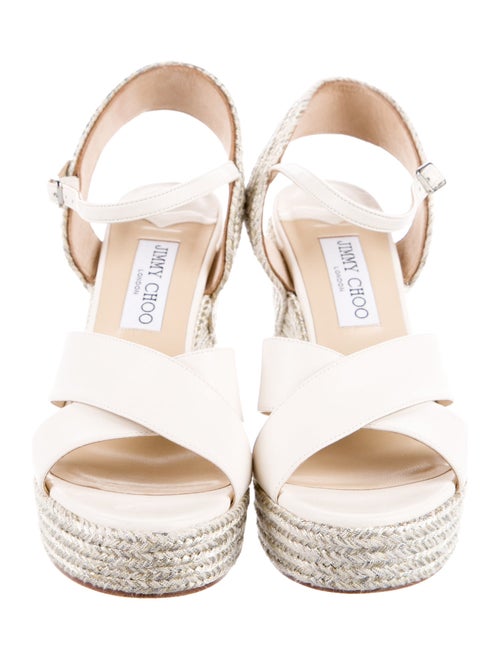 Jimmy Choo Leather Glitter Accents Espadrilles