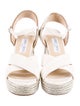 Jimmy Choo Leather Glitter Accents Espadrilles