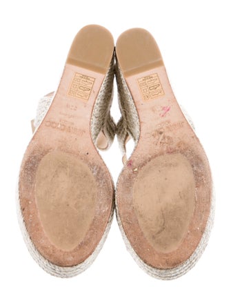 Jimmy Choo Leather Glitter Accents Espadrilles