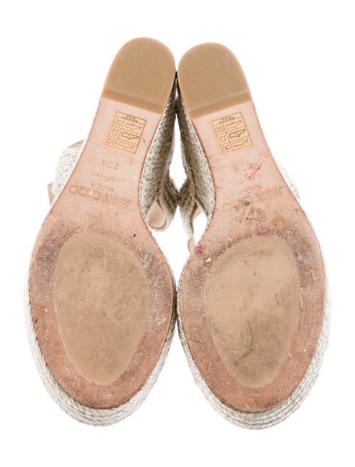 Jimmy Choo Leather Glitter Accents Espadrilles