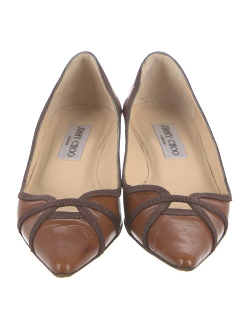 Jimmy Choo Leather Grosgrain Trim Pumps