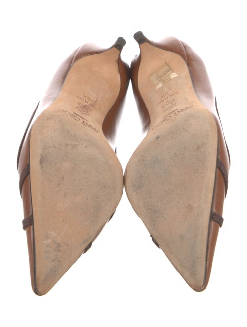 Jimmy Choo Leather Grosgrain Trim Pumps