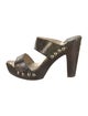 Jimmy Choo Embossed Leather Studded Accents Slides