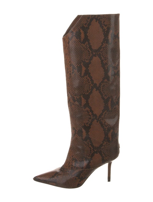 Jimmy Choo Embossed Leather Animal Print Boots