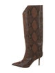 Jimmy Choo Embossed Leather Animal Print Boots