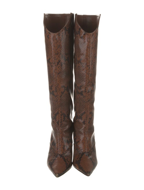 Jimmy Choo Embossed Leather Animal Print Boots