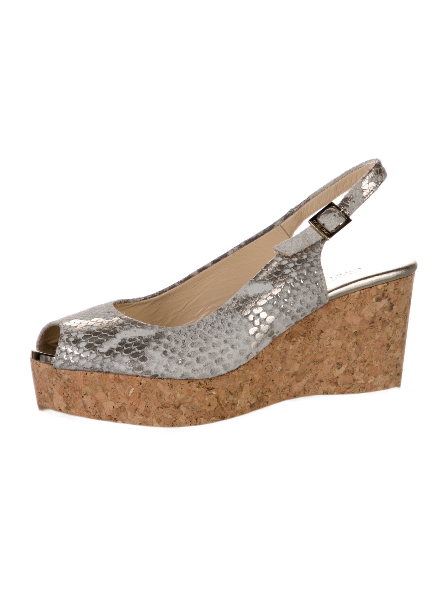 Jimmy Choo Embossed Leather Animal Print Slingback Pumps