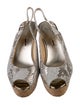 Jimmy Choo Embossed Leather Animal Print Slingback Pumps
