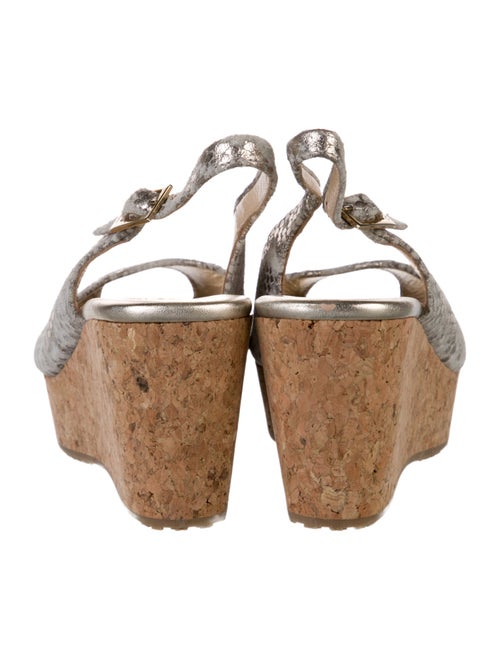 Jimmy Choo Embossed Leather Animal Print Slingback Pumps