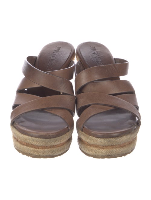 Jimmy Choo Leather Cutout Accent Espadrilles