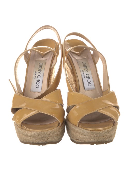 Jimmy Choo Patent Leather Braided Accents Espadrilles