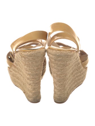 Jimmy Choo Patent Leather Braided Accents Espadrilles