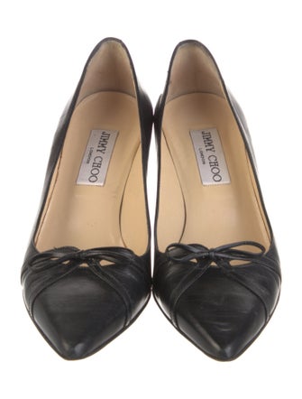 Jimmy Choo Leather Bow Accents Pumps