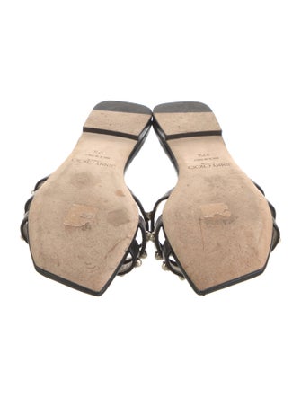 Jimmy Choo Faux Pearl Accents Leather Slides