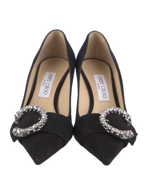 Jimmy Choo Suede Crystal Embellishments Pumps