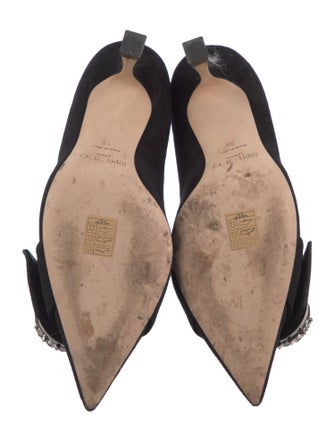 Jimmy Choo Suede Crystal Embellishments Pumps