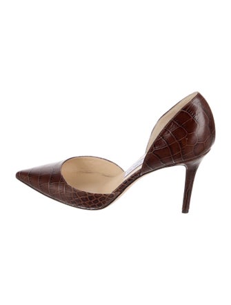 Jimmy Choo Embossed Leather D'Orsay Pumps