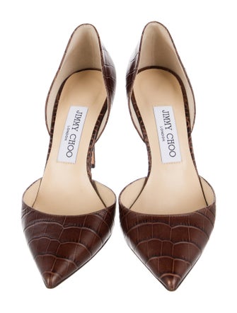 Jimmy Choo Embossed Leather D'Orsay Pumps