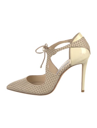 Jimmy Choo Snakeskin Animal Print T-Strap Pumps