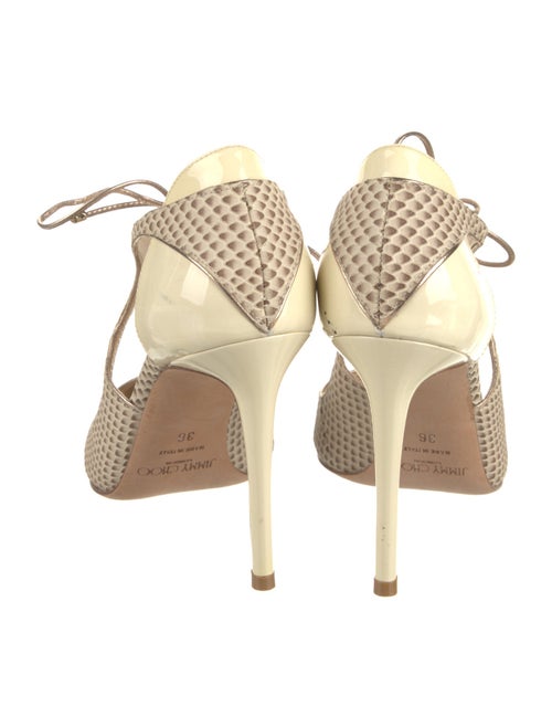 Jimmy Choo Snakeskin Animal Print T-Strap Pumps