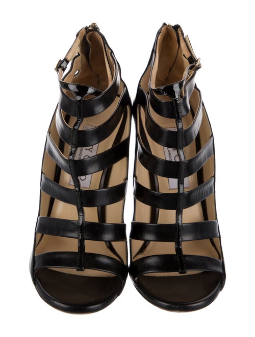 Jimmy Choo Leather Cutout Accent Gladiator Sandals