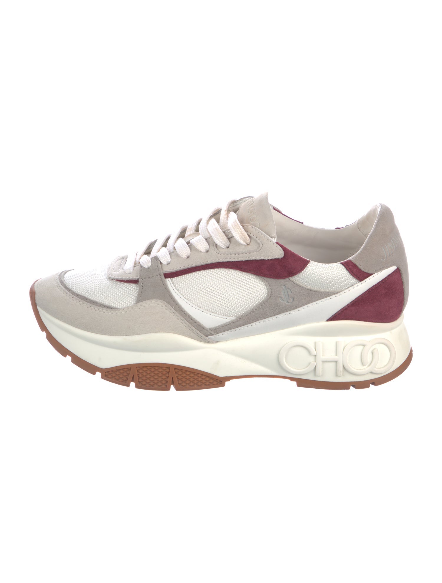 Jimmy Choo Suede Colorblock Pattern Sneakers
