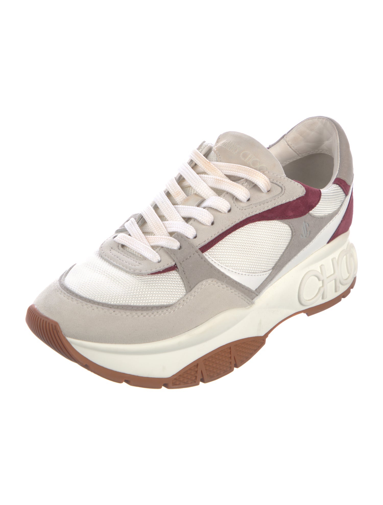 Jimmy Choo Suede Colorblock Pattern Sneakers