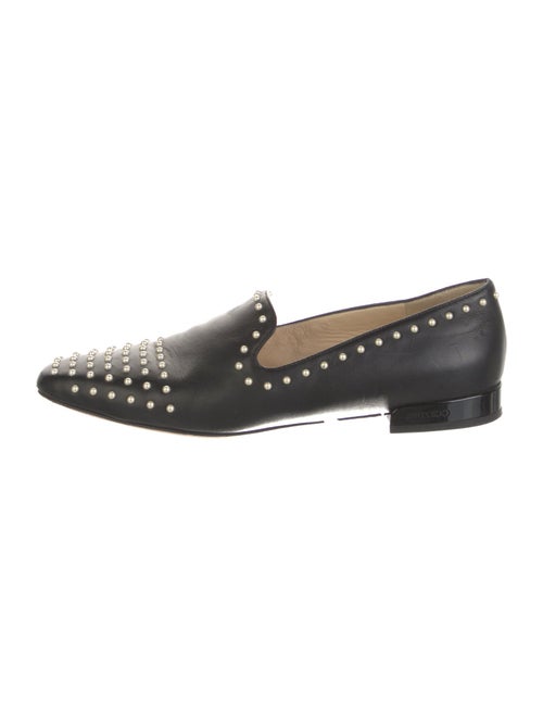 Jimmy Choo Leather Studded Accents Loafers