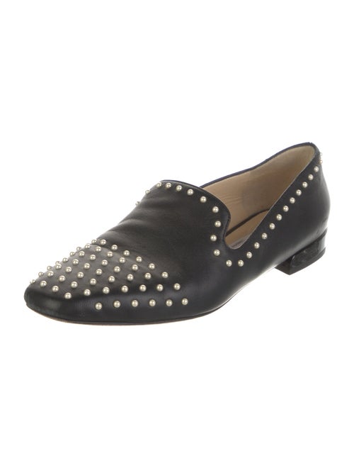 Jimmy Choo Leather Studded Accents Loafers