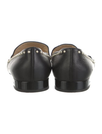 Jimmy Choo Leather Studded Accents Loafers