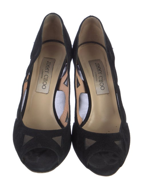 Jimmy Choo Suede Mesh Accents Pumps