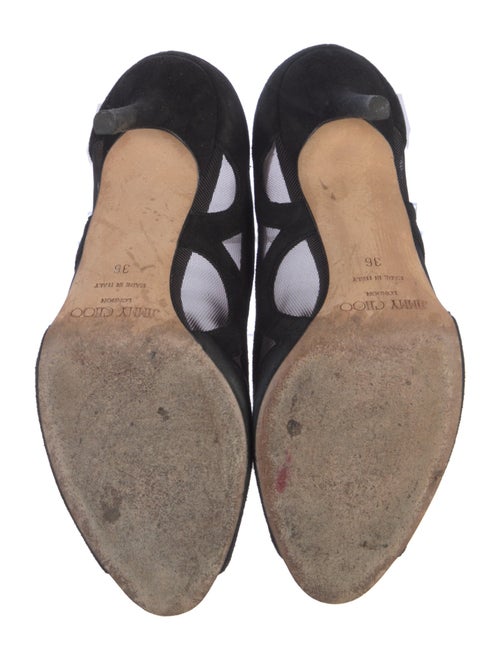 Jimmy Choo Suede Mesh Accents Pumps