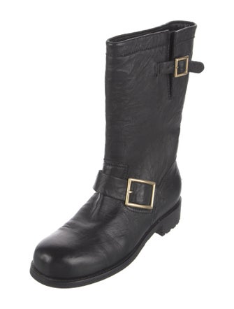 Jimmy Choo Leather Moto Boots