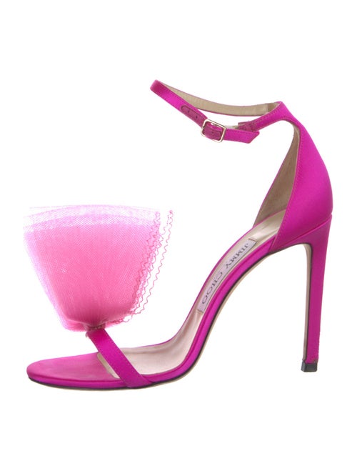 Jimmy Choo Satin Mesh Accents Sandals