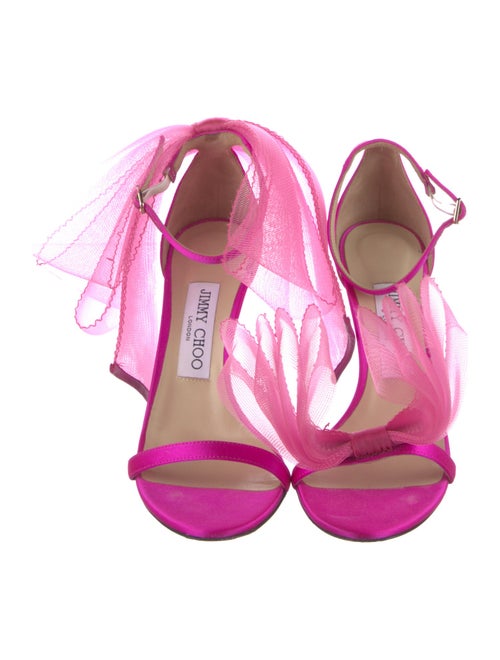 Jimmy Choo Satin Mesh Accents Sandals