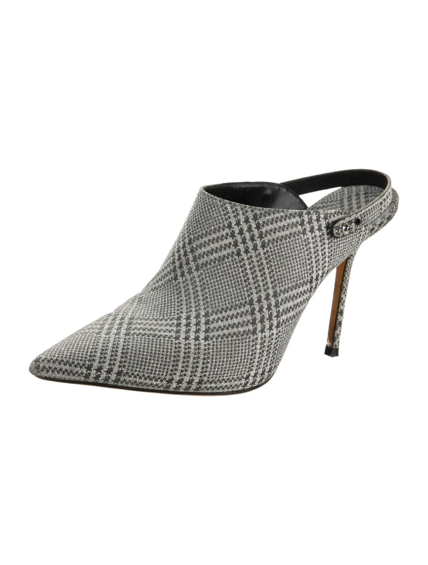 Jimmy Choo Glitter Plaid Print Mules