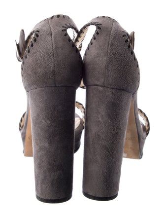 Jimmy Choo Suede Whipstitch Trim Sandals