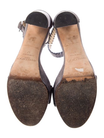 Jimmy Choo Suede Whipstitch Trim Sandals