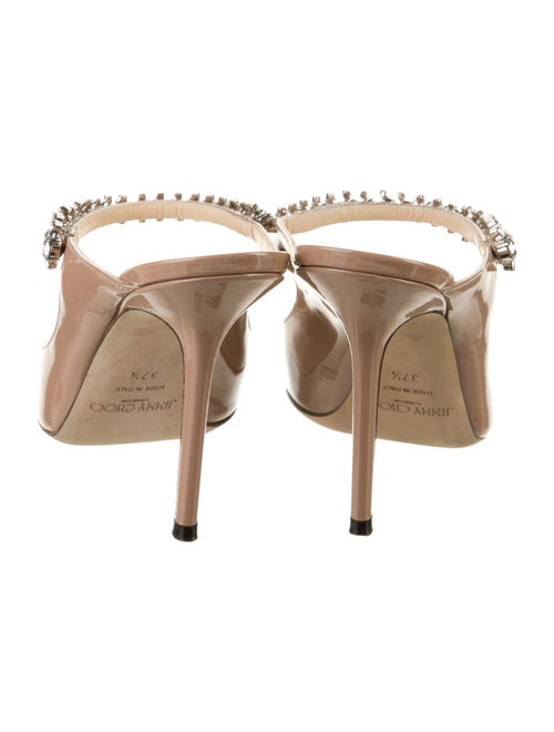 Jimmy Choo Patent Leather Crystal Embellishments Mules
