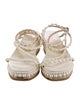 Jimmy Choo Faux Pearl Accents Leather Sandals