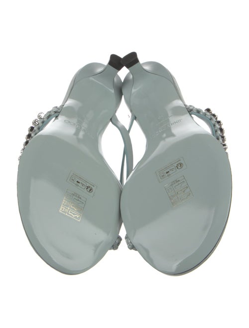 Jimmy Choo Leather Crystal Embellishments Slides