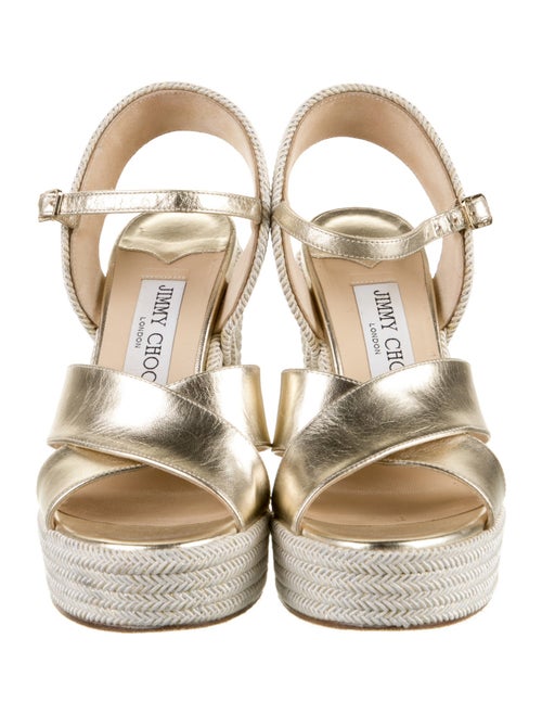 Jimmy Choo Leather Colorblock Pattern Espadrilles