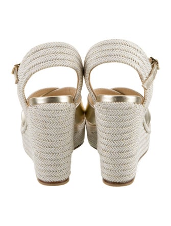 Jimmy Choo Leather Colorblock Pattern Espadrilles