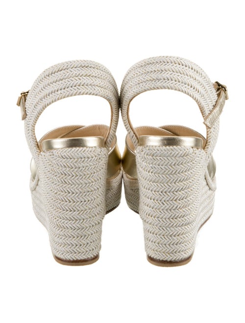 Jimmy Choo Leather Colorblock Pattern Espadrilles